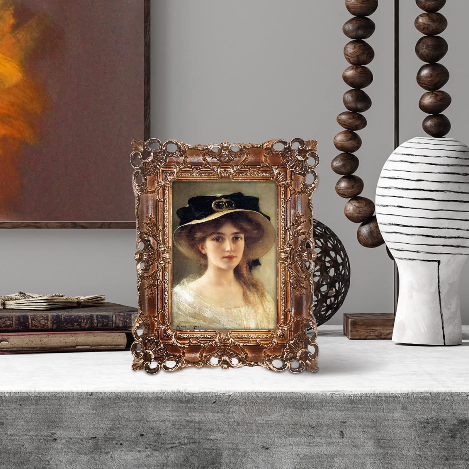 iAmoy 5x7 Picture Frame Antique Picture Frames 5x7, Bronze Photo